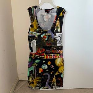 Multi-Color, Cotton, Mini Dress